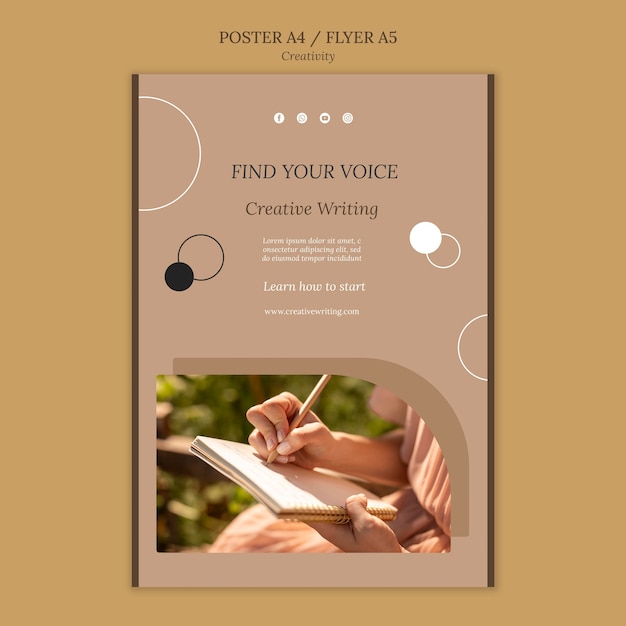 Free PSD creative writing print template