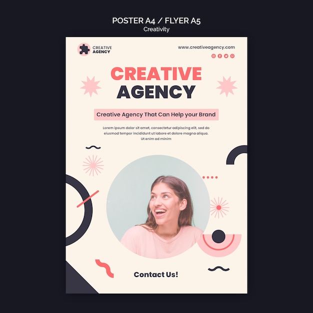 Free PSD creativity agency poster template