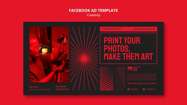 Creativity concept facebook template