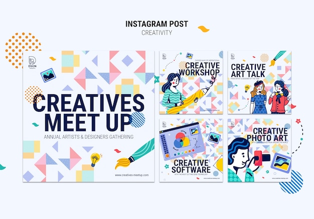 Free PSD creativity concept instagram posts