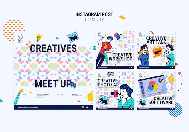 Free PSD creativity concept instagram posts