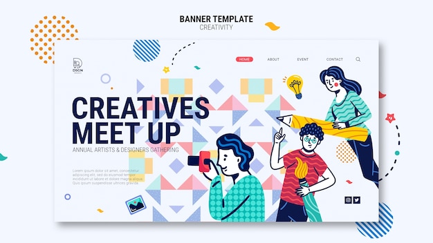 Free PSD creativity concept landing page