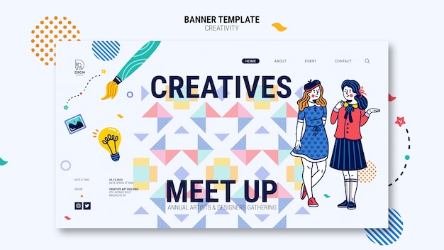 Free PSD creativity concept landing page