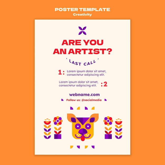 Free PSD creativity concept poster template