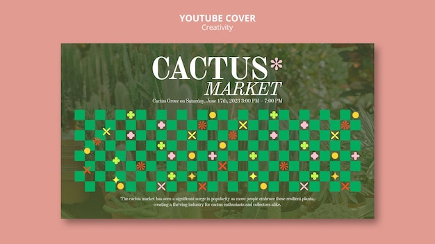 Free PSD creativity concept youtube cover template