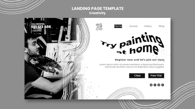 Creativity landing page template