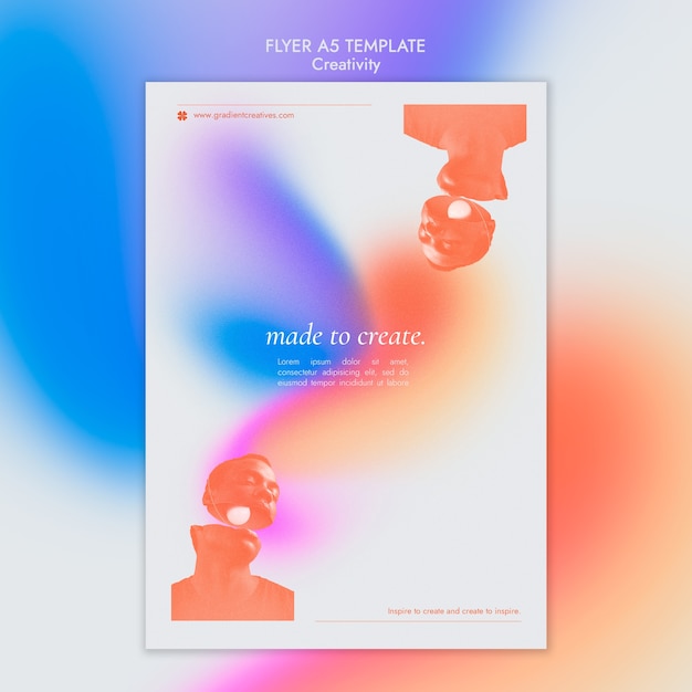 Free PSD creativity vertical flyer template with subtle gradient style