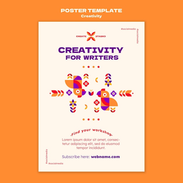 Free PSD creativity for writers poster template