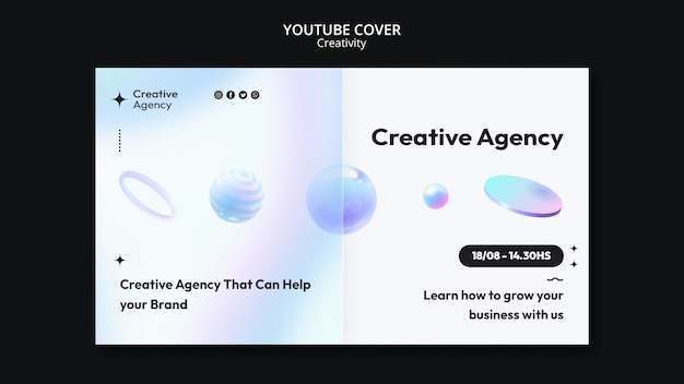 Free PSD creativity youtube cover template