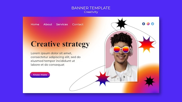 Free PSD cretive design studio banner template