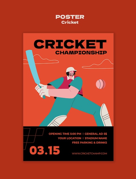 Free PSD cricket  template design