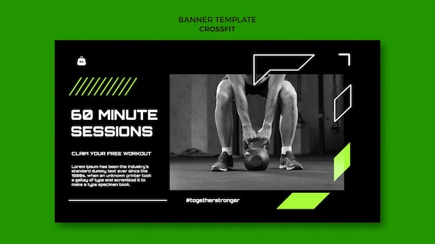 Cross fit design banner template