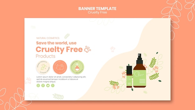 Free PSD cruelty free products banner template