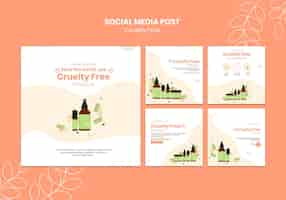 Free PSD cruelty free products social media post template