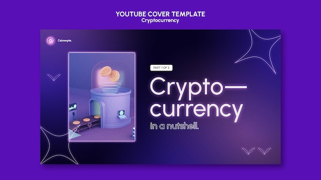 Free PSD cryptocurrency design template of youtube template