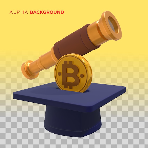 Cryptocurrency education for the future. 3d illustration