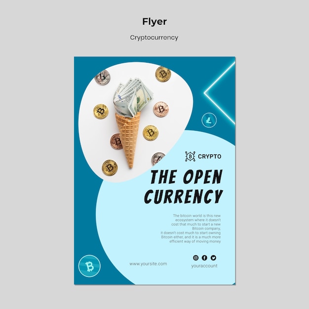 Free PSD cryptocurrency flyer template