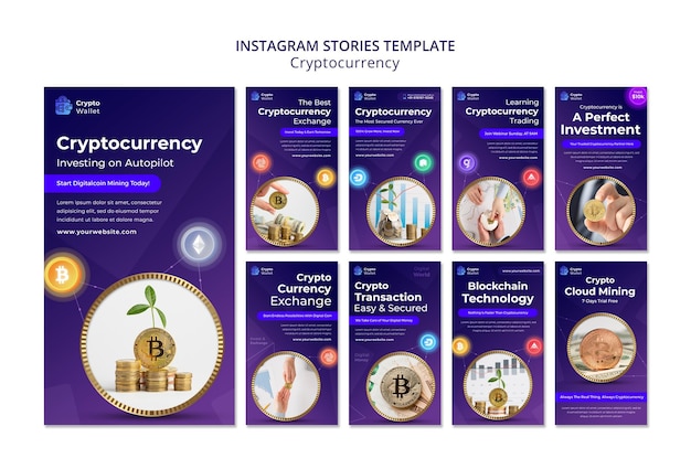 Free PSD cryptocurrency insta stories design template