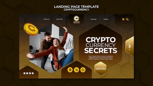 Cryptocurrency landing page template design