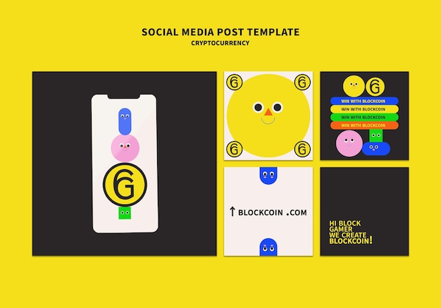 Free PSD cryptocurrency social media post template design