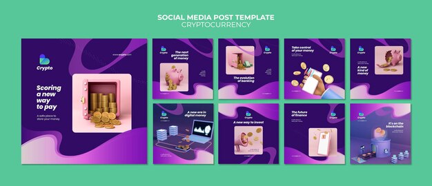 Free PSD cryptocurrency social media post