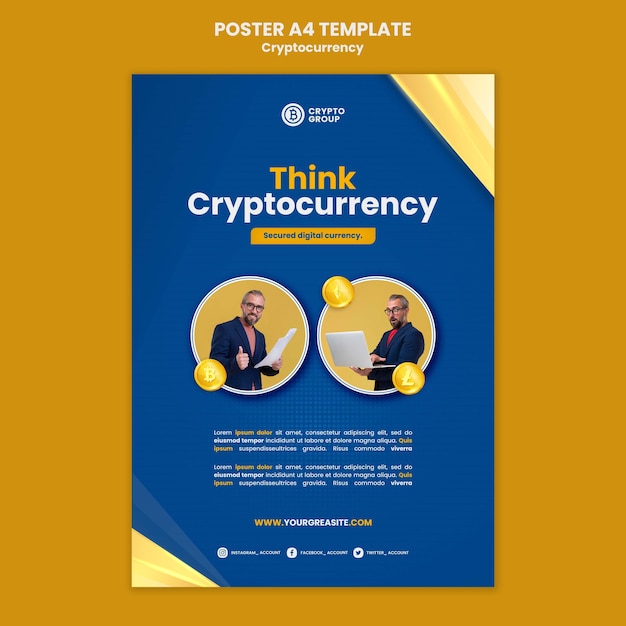 Cryptocurrency vertical print template