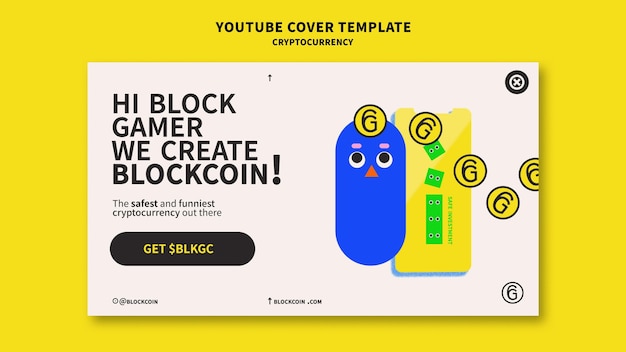 Cryptocurrency youtube cover template design