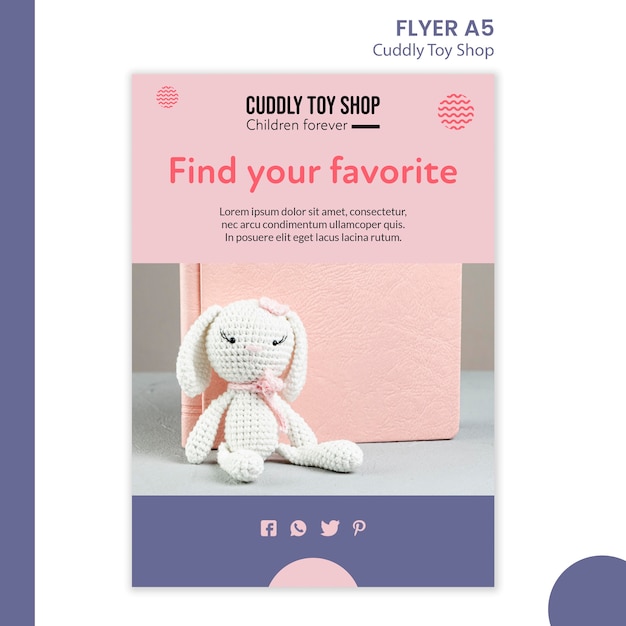 Free PSD cuddly toy shop flyer template style