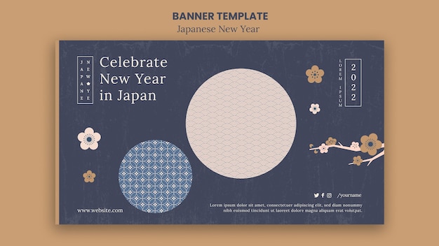 Free PSD cultural japanese new year banner template