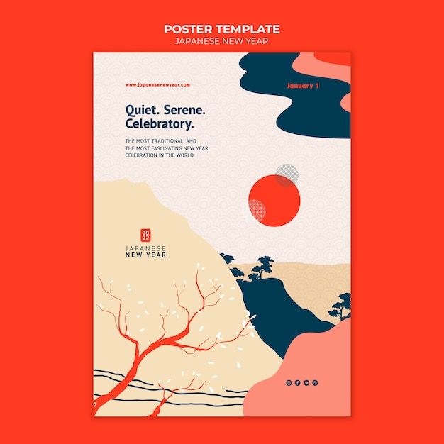 Free PSD cultural japanese new year print template