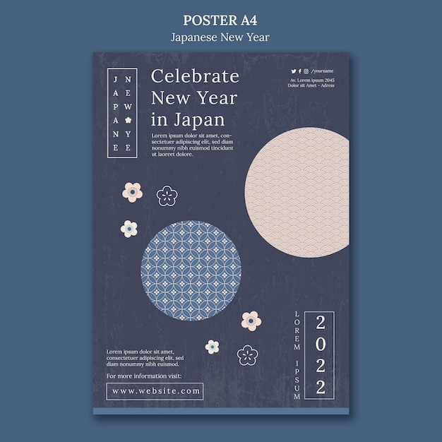 Free PSD cultural japanese new year print template