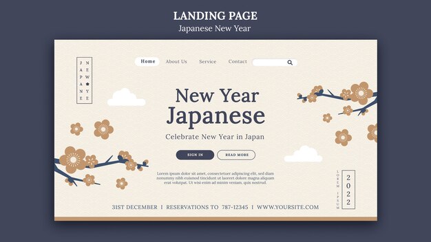 Cultural japanese new year web template