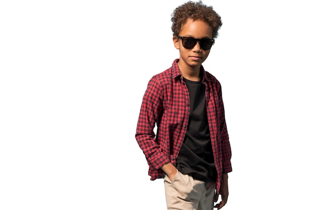 Cute boy portrait with sunglasses