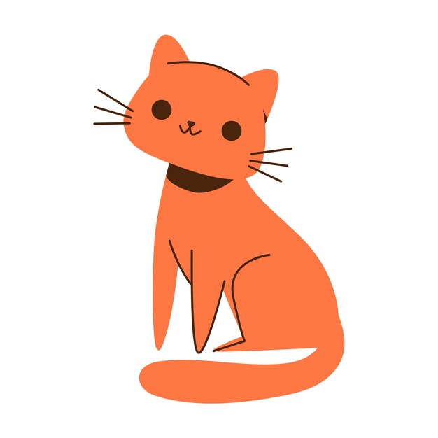 Cute cat element isolated