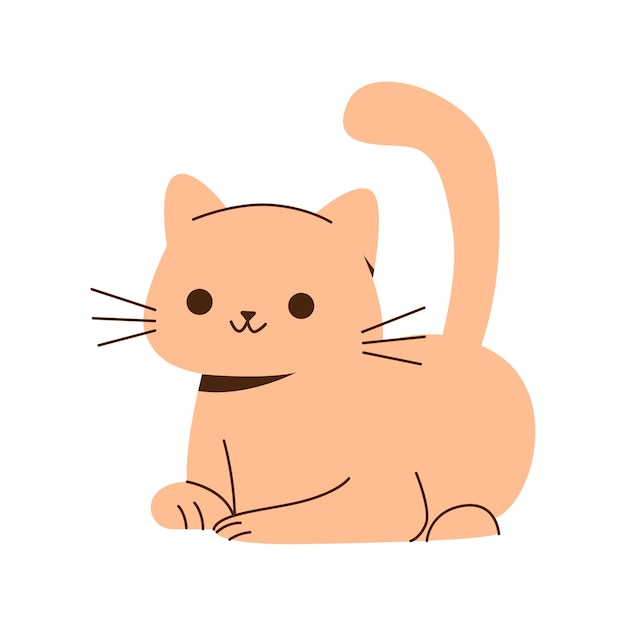 Cute cat element isolated