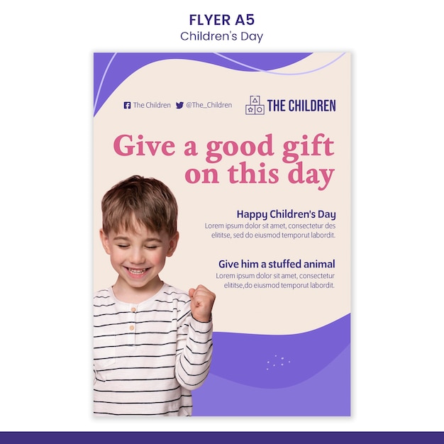 Cute children's day print template