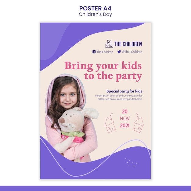 Cute children's day print template