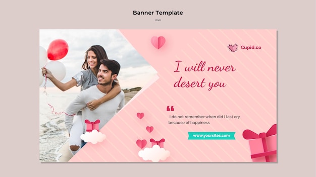 Free PSD cute couple banner template