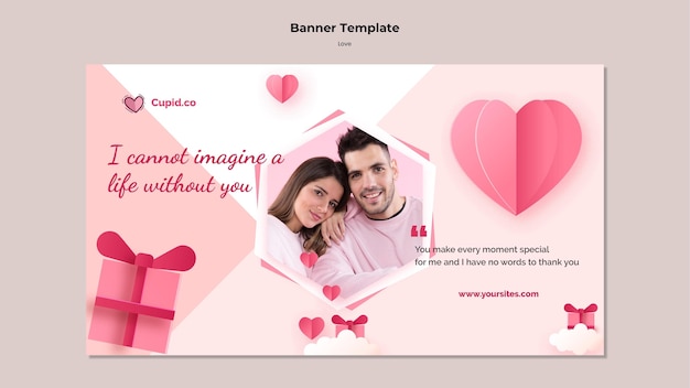 Cute couple banner template