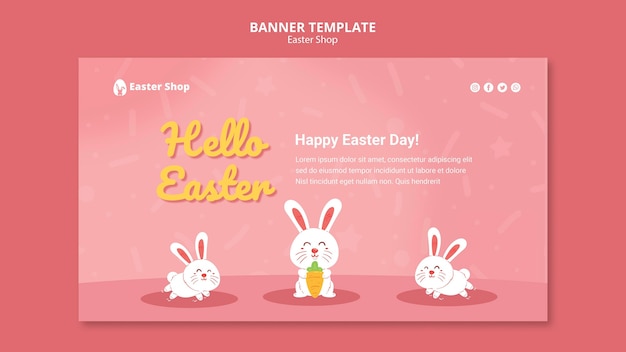 Free PSD cute easter day banner template