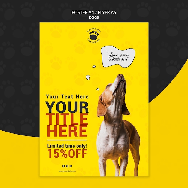 Free PSD cute pet poster design