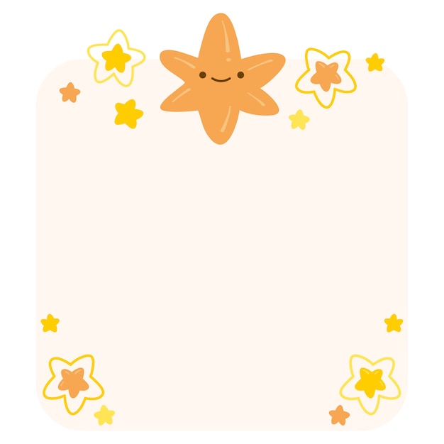 Free PSD cute stars frame illustration