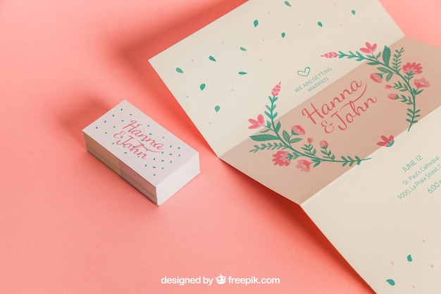 Cute wedding invitation and cards