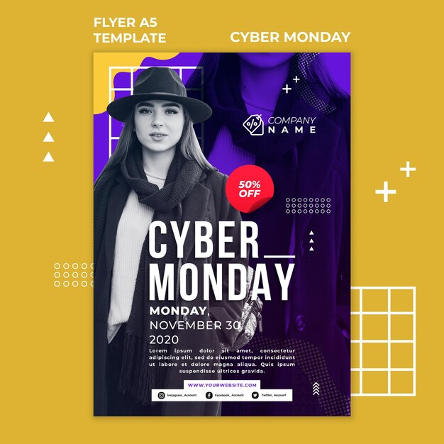 Cyber monday ad poster template