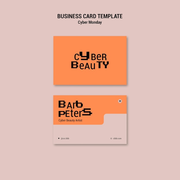 Free PSD cyber monday business card template