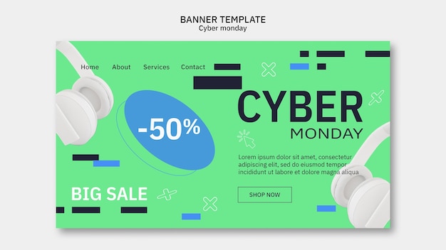 Free PSD cyber monday design template