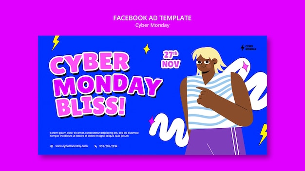 Cyber monday facebook  template