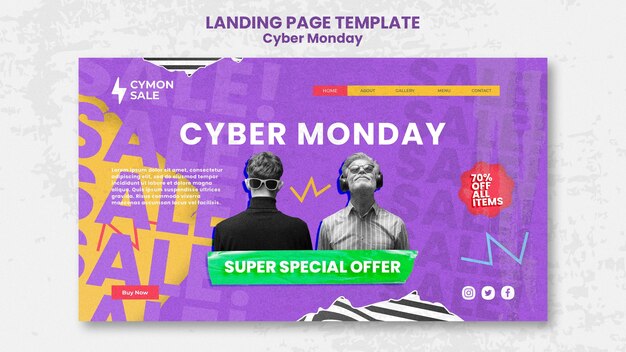 Cyber monday landing page template