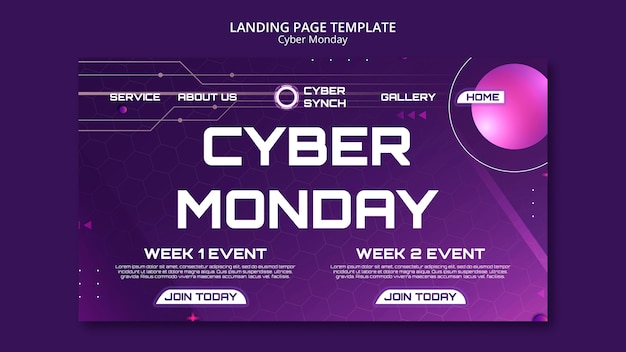 Cyber monday landing page template