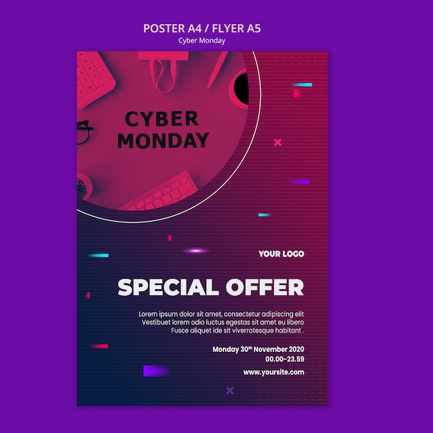 Cyber monday poster template